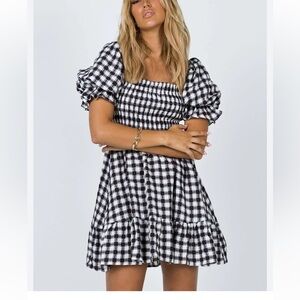Princess Polly Black and White Checkered Mini Dress